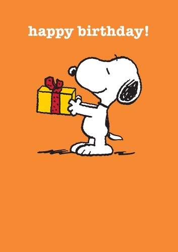 Snoopy Happy Birthday Present Greeting Card